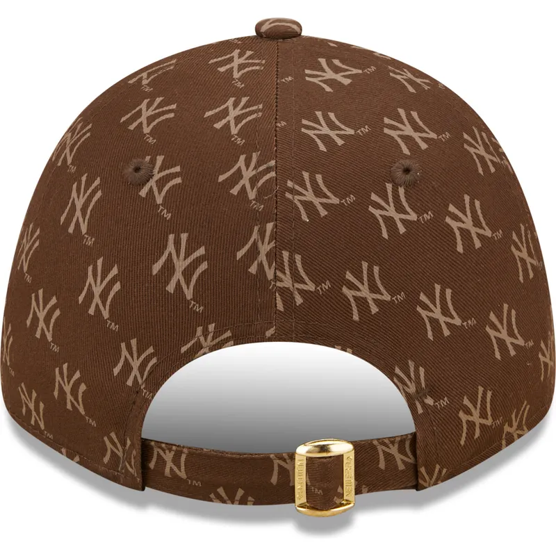 shapka-izvita-kafyav-reguliruem-9forty-monogram-na-new-york-yankees-mlb-ot-new-era