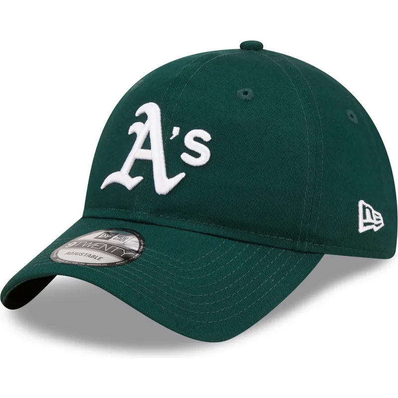 shapka-izvita-zelena-reguliruem-9twenty-league-essential-na-oakland-athletics-mlb-ot-new-era