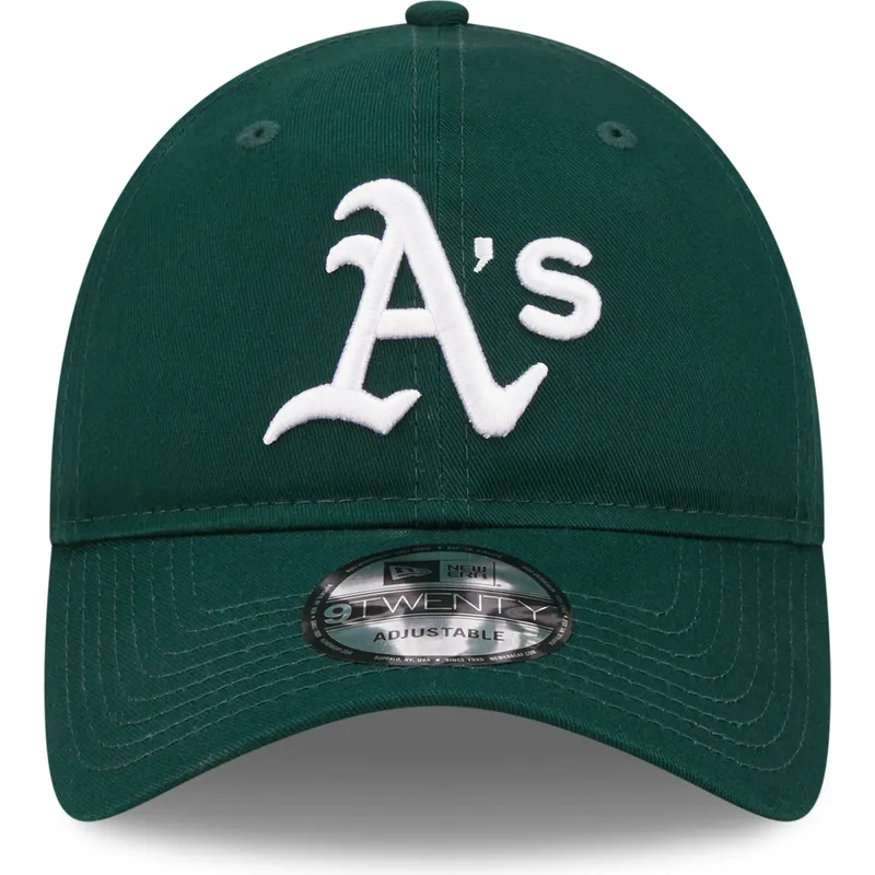 shapka-izvita-zelena-reguliruem-9twenty-league-essential-na-oakland-athletics-mlb-ot-new-era