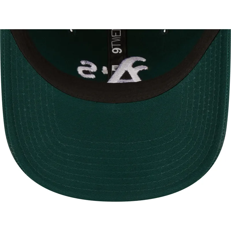shapka-izvita-zelena-reguliruem-9twenty-league-essential-na-oakland-athletics-mlb-ot-new-era