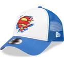 blaue-und-weisse-trucker-kappe-fur-jungen-a-frame-superman-dc-comics-von-new-era