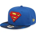 shapka-ploska-sinya-snapbek-za-deca-9fifty-na-superman-dc-comics-ot-new-era