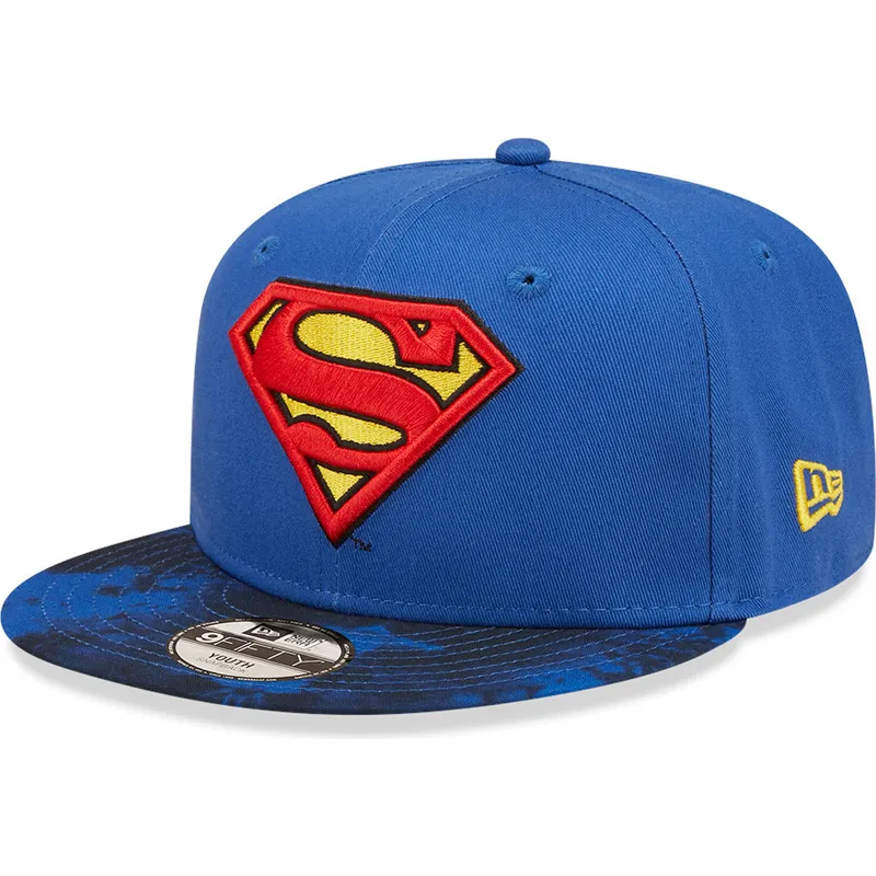 shapka-ploska-sinya-snapbek-za-deca-9fifty-na-superman-dc-comics-ot-new-era