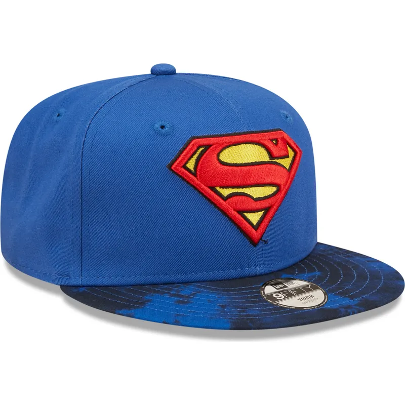 shapka-ploska-sinya-snapbek-za-deca-9fifty-na-superman-dc-comics-ot-new-era