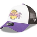 weisse-schwarze-und-violette-trucker-kappe-a-frame-team-colour-der-los-angeles-lakers-nba-von-new-era