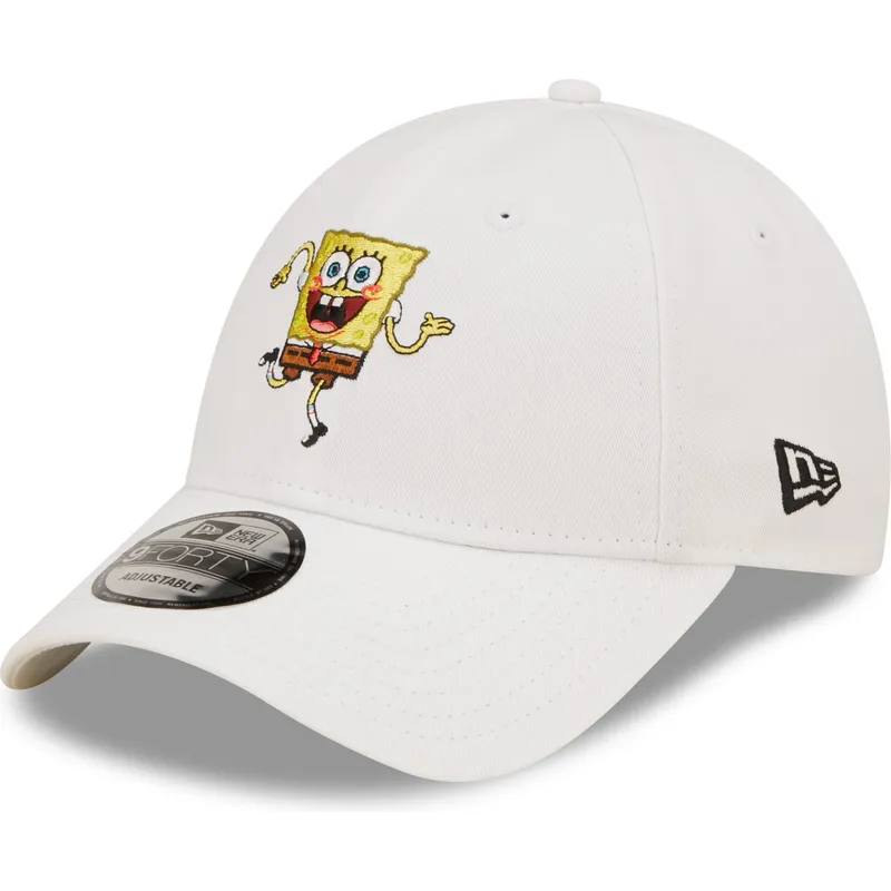 shapka-izvita-byala-reguliruem-9forty-na-spongebob-ot-new-era