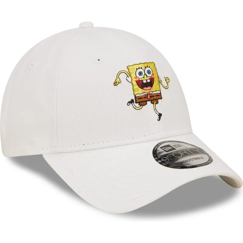 shapka-izvita-byala-reguliruem-9forty-na-spongebob-ot-new-era