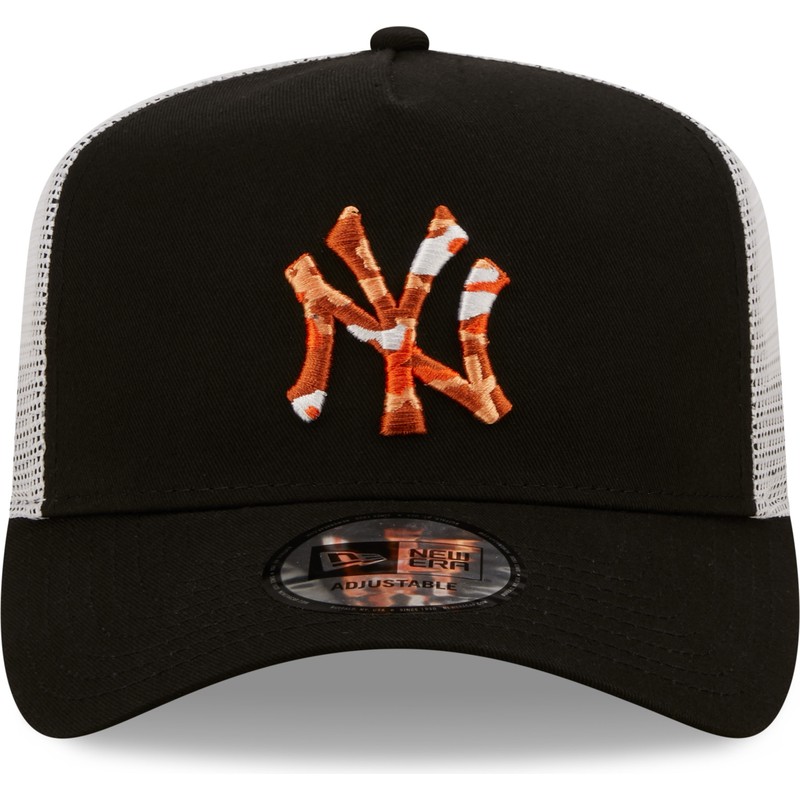 new-era-orange-logo-a-frame-seasonal-infill-new-york-yankees-mlb-black-and-white-trucker-hat
