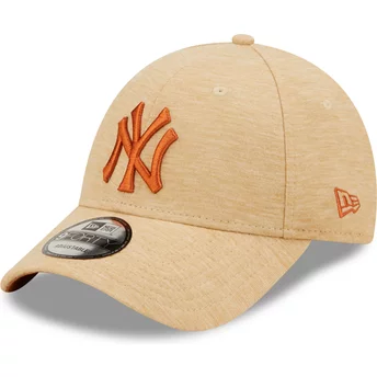 Gorra curva marrón ajustable con logo marrón 9FORTY Jersey Essential de New York Yankees MLB de New Era