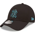 shapka-izvita-cherna-reguliruem-9forty-neon-outline-na-new-york-yankees-mlb-ot-new-era
