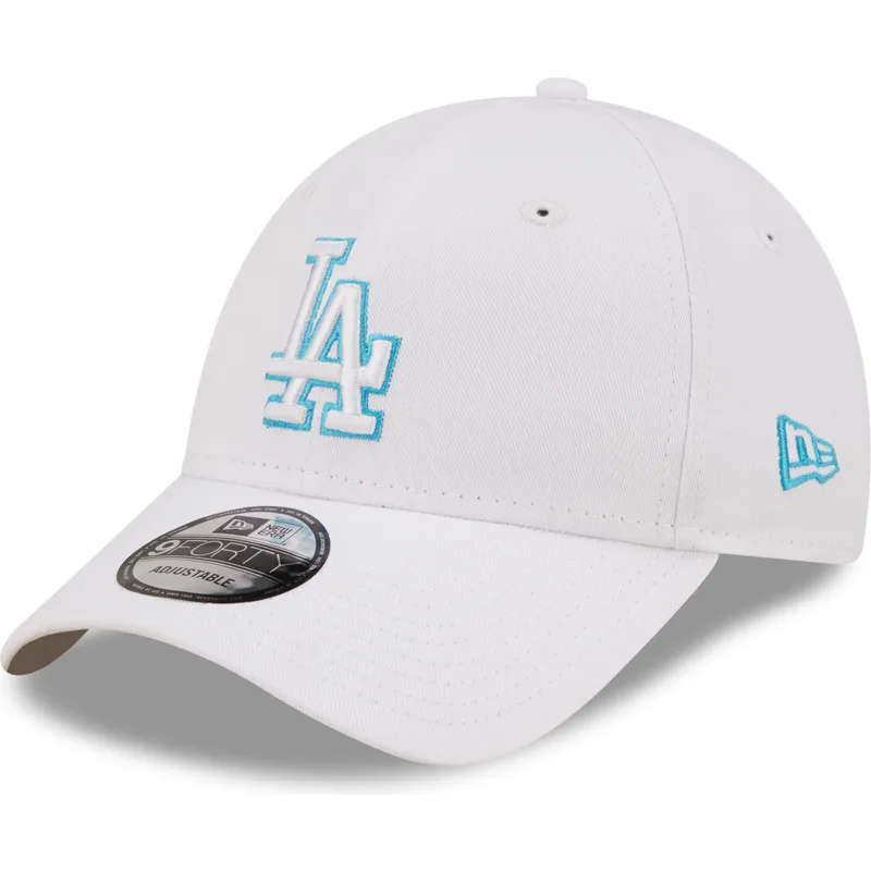 shapka-izvita-byala-reguliruem-9forty-neon-outline-na-los-angeles-dodgers-mlb-ot-new-era