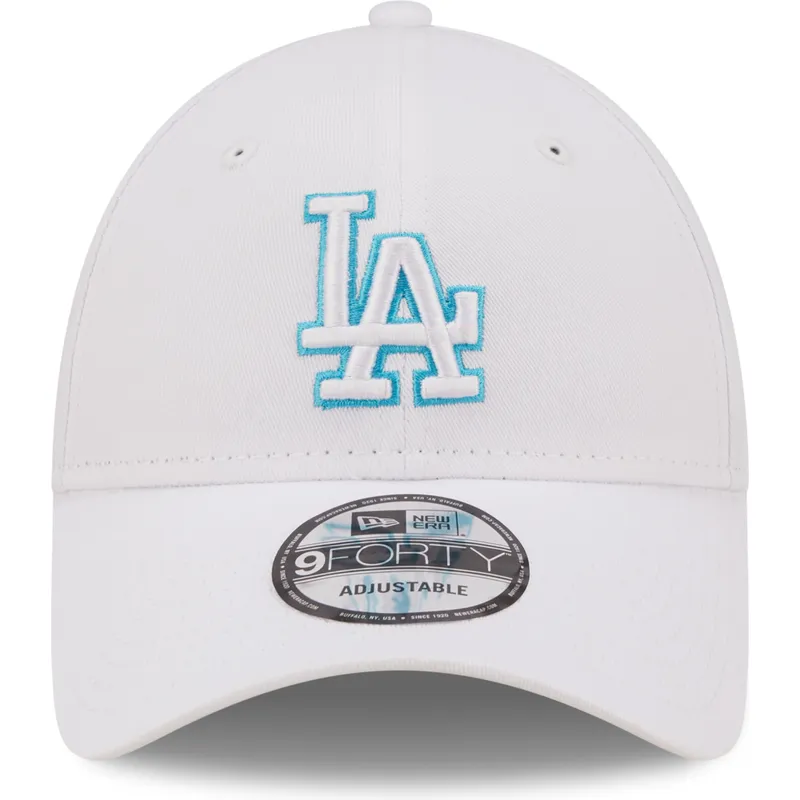 shapka-izvita-byala-reguliruem-9forty-neon-outline-na-los-angeles-dodgers-mlb-ot-new-era