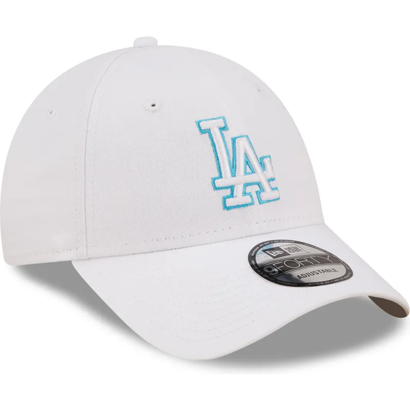 shapka-izvita-byala-reguliruem-9forty-neon-outline-na-los-angeles-dodgers-mlb-ot-new-era