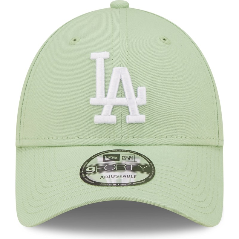 new-era-curved-brim-9forty-league-essential-los-angeles-dodgers-mlb-light-green-adjustable-cap