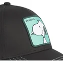 capslab-peanuts-snoopy-nu1-schwarze-snapback-kappe-mit-gebogenem-schirm