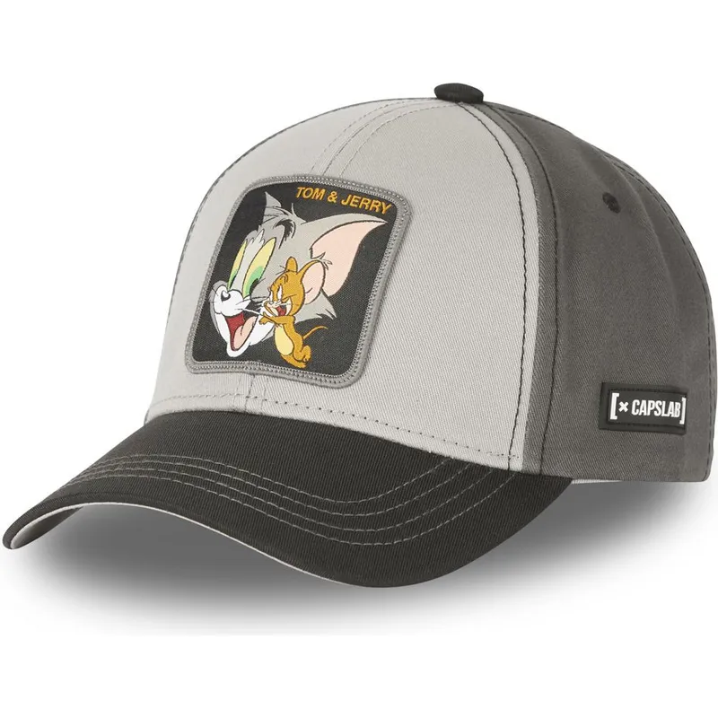 graue-verstellbare-curved-cap-tom-und-jerry-tj4-looney-tunes-von-capslab