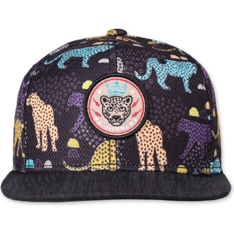 shapka-ploska-cherna-snapbek-gepard-linen-ot-djinns