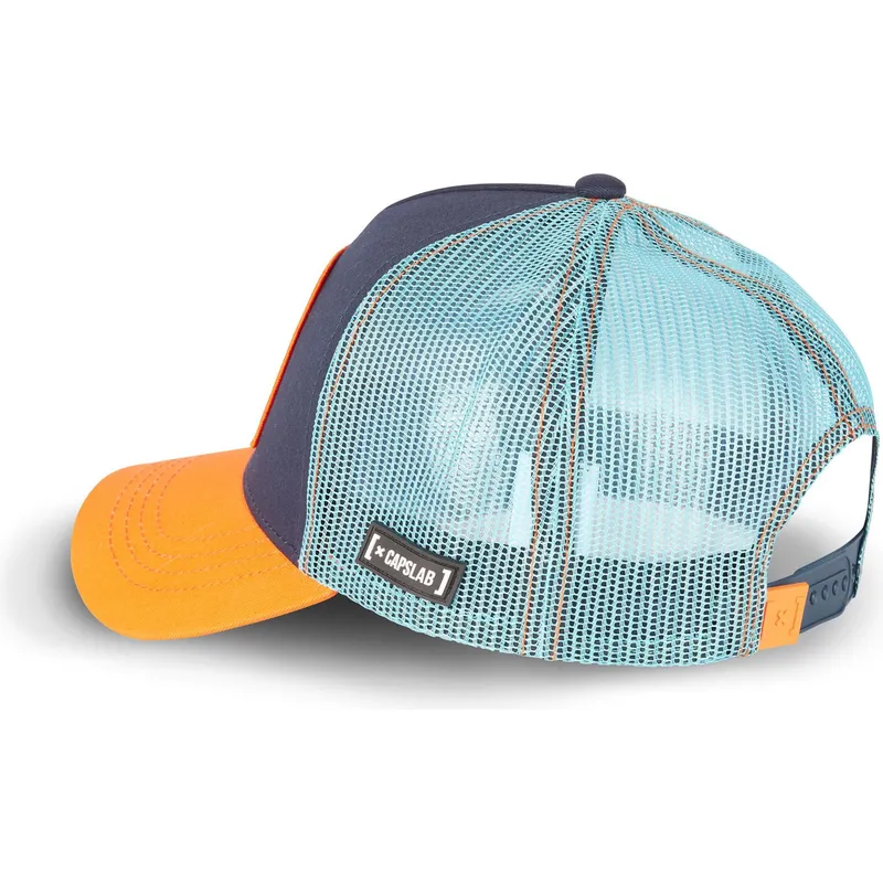 trucker-cap-marineblau-und-orange-son-goku-super-saiyan-blue-cas-gok2-dragon-ball-von-capslab