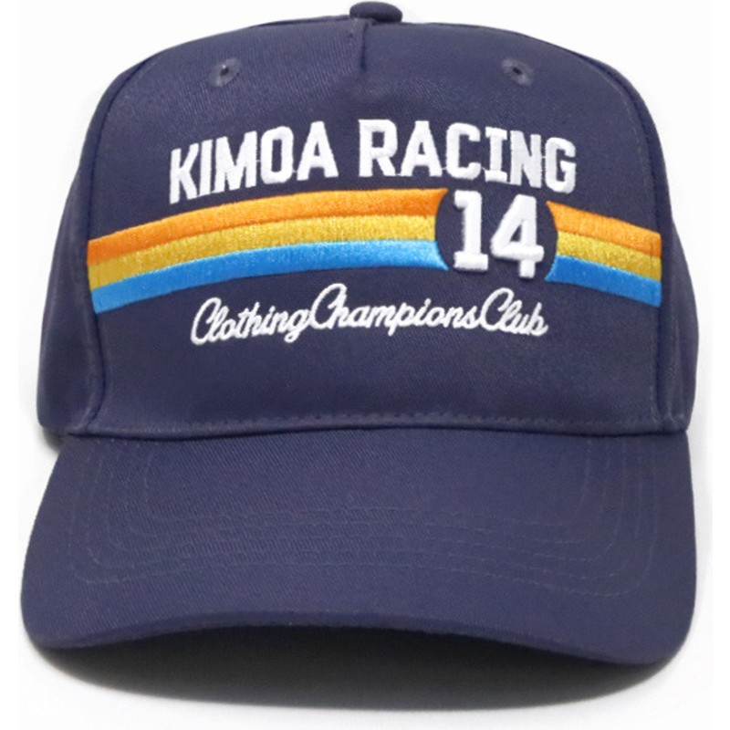 kimoa-curved-brim-racing-14-navy-blue-adjustable-cap