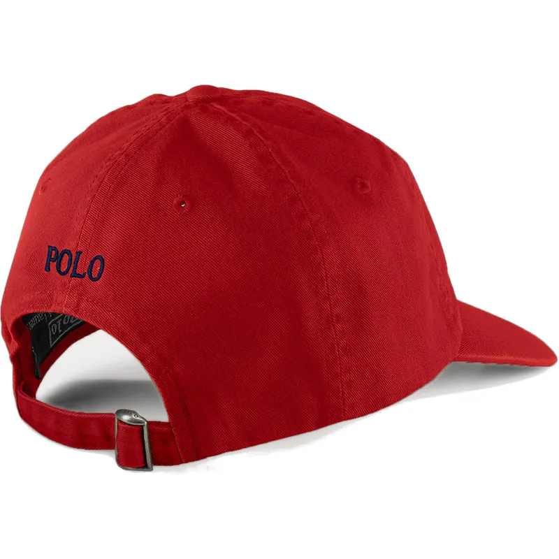shapka-izvita-chervena-reguliruem-cotton-chino-classic-sport-ot-polo-ralph-lauren