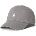 polo-ralph-lauren-shapka-s-izvita-kozirka-byalo-logo-cotton-chino-classic-sport-siva-reguliruema