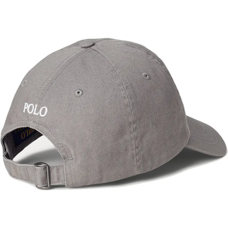 polo-ralph-lauren-shapka-s-izvita-kozirka-byalo-logo-cotton-chino-classic-sport-siva-reguliruema