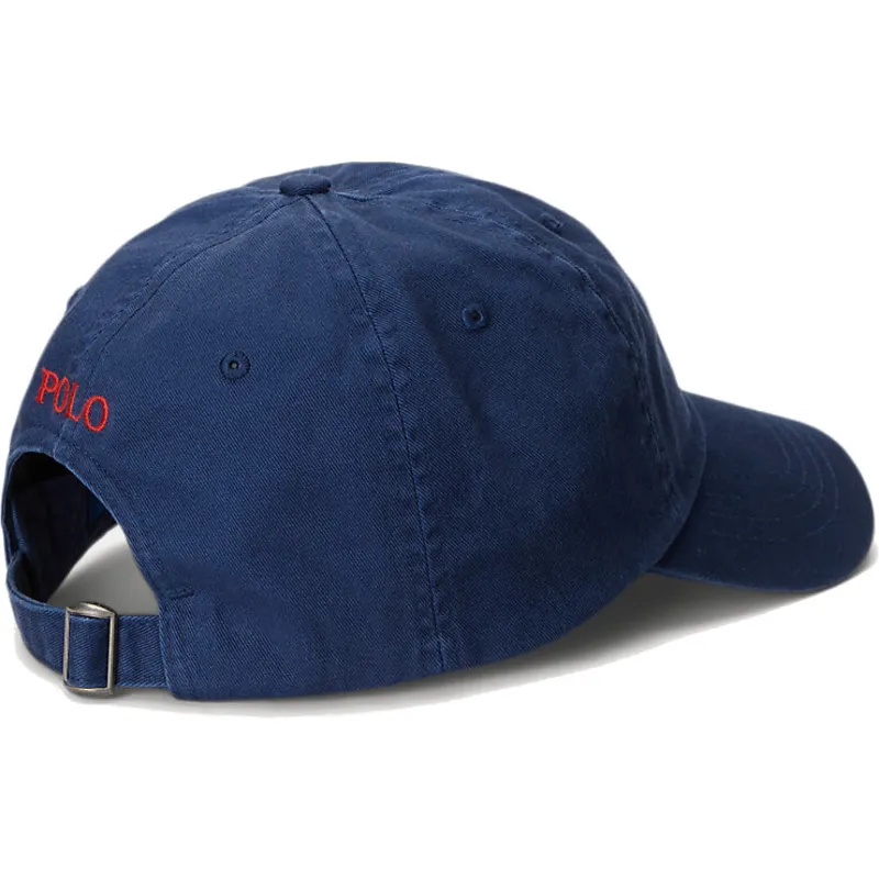 shapka-izvita-tmnosin-adjustable-strap-na-gorra-curva-azul-marino-ajustable-con-logo-rojo-cotton-chino-classic-sport-ot-polo-ral