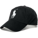 polo-ralph-lauren-curved-brim-white-logo-big-pony-chino-classic-sport-black-adjustable-cap