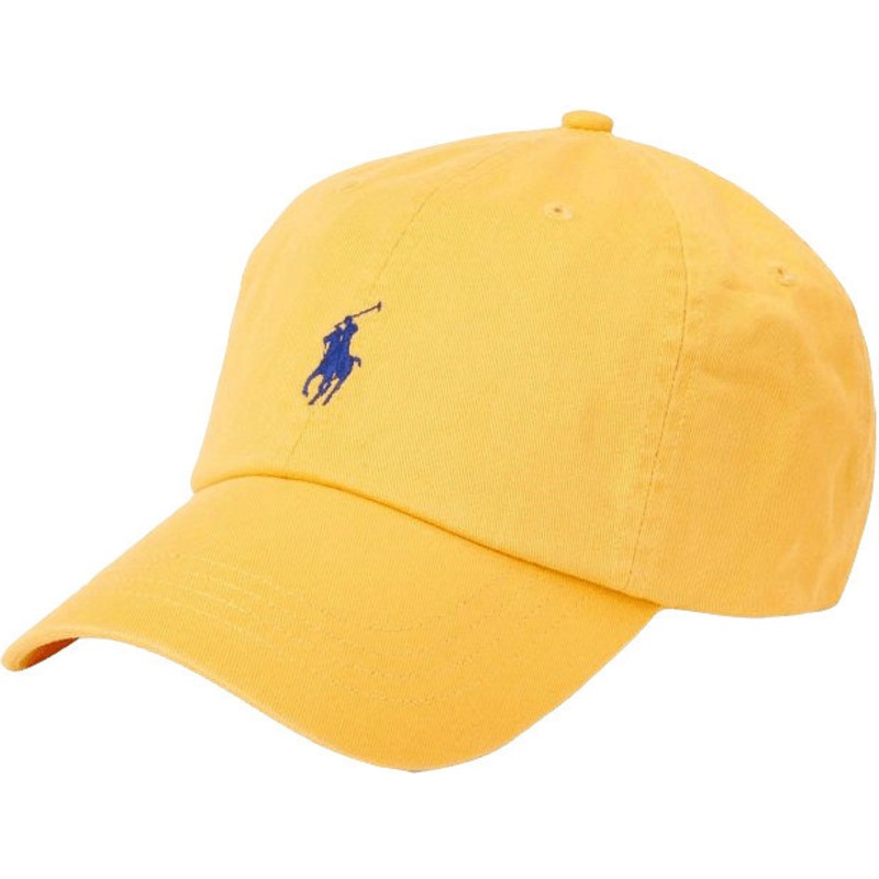 polo-ralph-lauren-curved-brim-blue-logo-cotton-chino-classic-sport-yellow-adjustable-cap