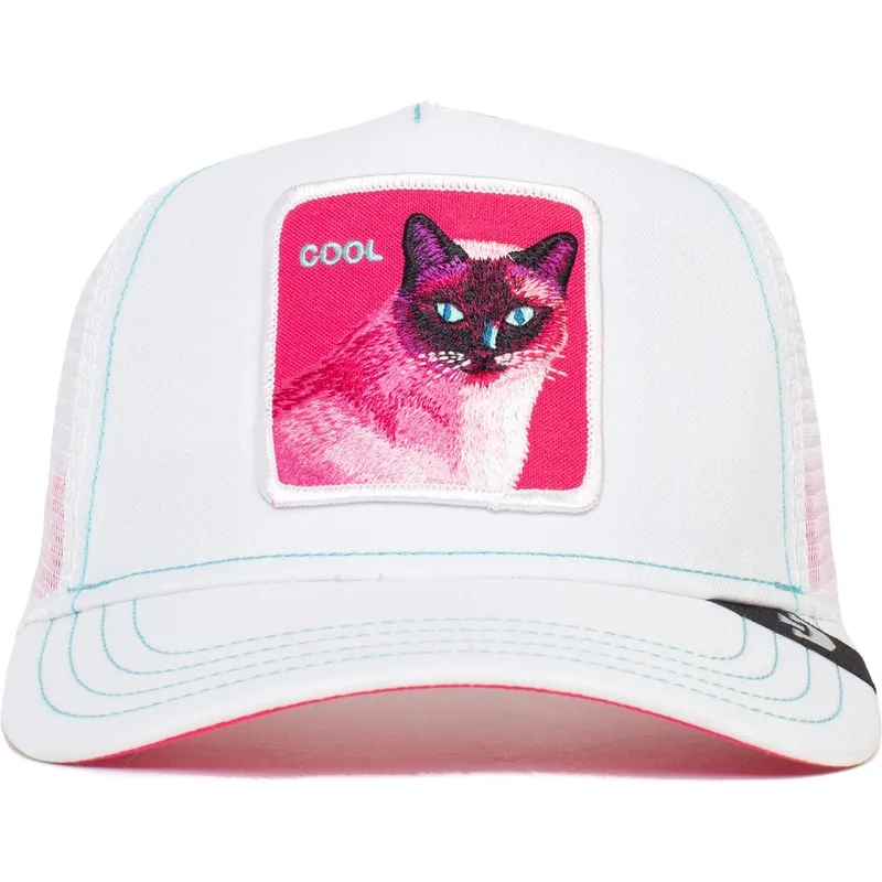 shapka-izvita-traker-byala-snapbek-cool-kitty-trip-the-farm-ot-goorin-bros