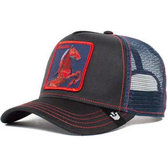 Goorin Bros. sort trucker-kasket med hest Stallion Trip The Farm