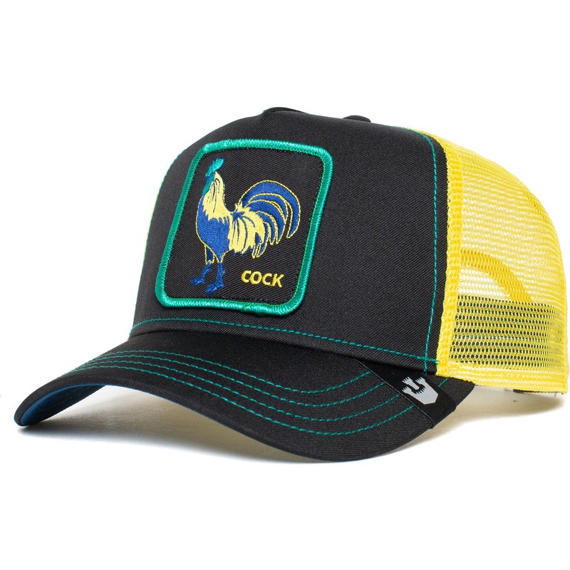 goorin-bros-rooster-cock-trip-the-farm-black-and-yellow-trucker-hat