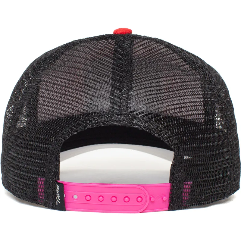 trucker-kasket-rod-og-sort-raev-foxy-fox-trip-the-farm-fra-goorin-bros