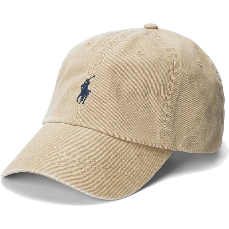 polo-ralph-lauren-shapka-s-izvita-kozirka-sino-logo-pamuchna-chino-classic-sport-svetlokafyava-reguliruema