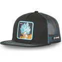 schwarze-und-blaue-trucker-flatcap-son-goku-super-saiyan-blue-sa1-dragon-ball-von-capslab