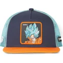 gorra-plana-trucker-azul-marino-y-naranja-son-goku-super-saiyan-blue-sa2-dragon-ball-de-capslab