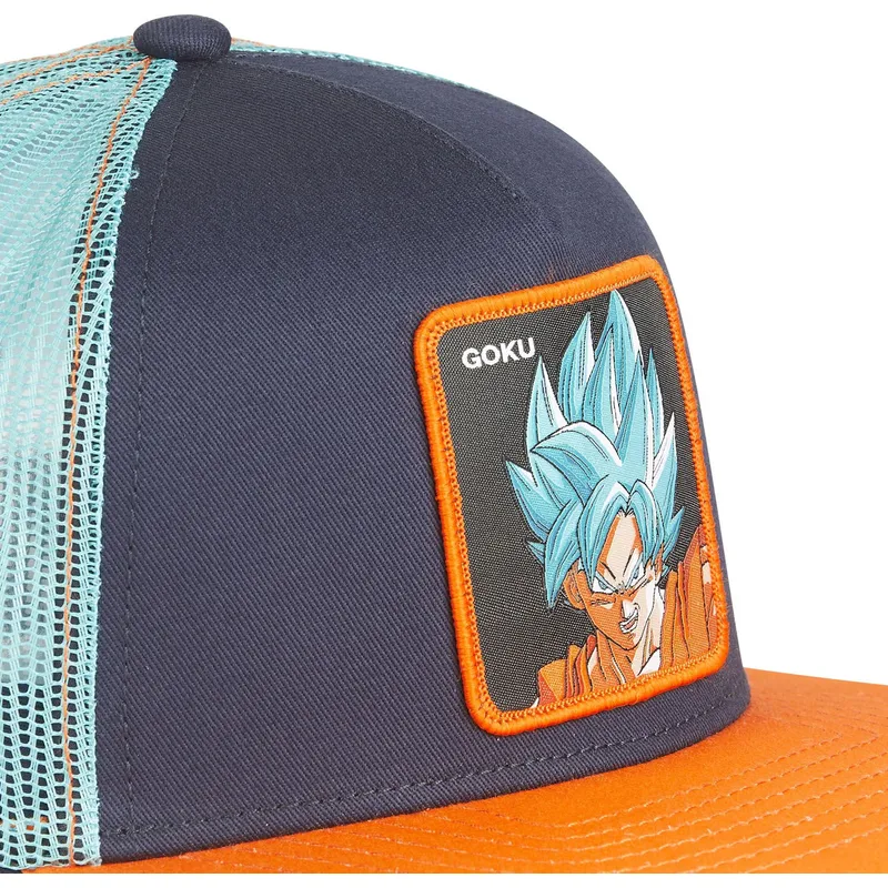 gorra-plana-trucker-azul-marino-y-naranja-son-goku-super-saiyan-blue-sa2-dragon-ball-de-capslab