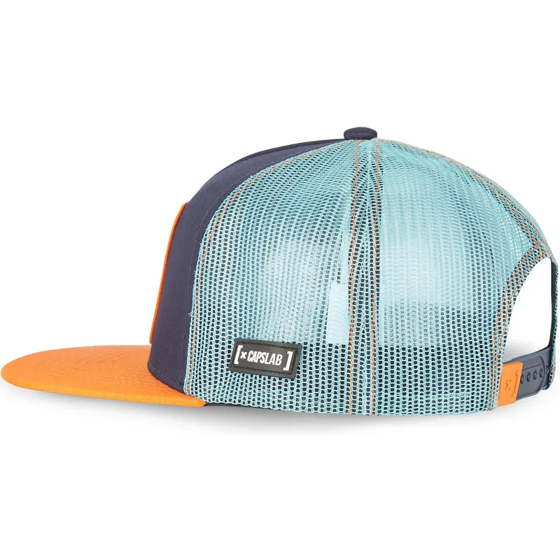 gorra-plana-trucker-azul-marino-y-naranja-son-goku-super-saiyan-blue-sa2-dragon-ball-de-capslab