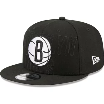New Era Flat Brim 9FIFTY Draft Edition 2023 Brooklyn Nets NBA Black Snapback Cap