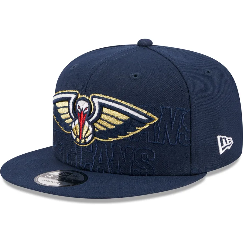 marineblaue-flache-snapback-kappe-9fifty-draft-edition-2023-der-new-orleans-pelicans-nba-von-new-era