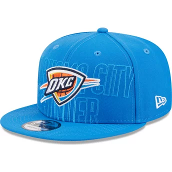 New Era Flat Brim 9FIFTY Draft Edition 2023 Oklahoma City Thunder NBA Blue Snapback Cap
