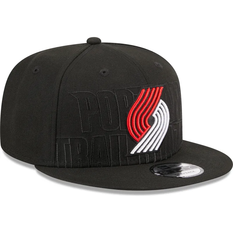 schwarze-flache-snapback-kappe-9fifty-draft-edition-2023-der-portland-trail-blazers-nba-von-new-era