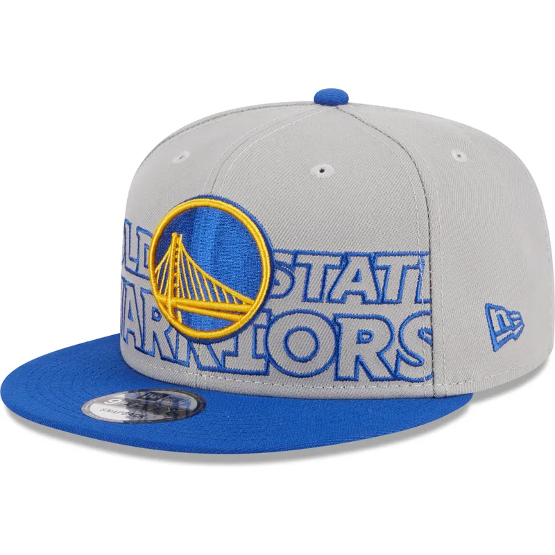 shapka-ploska-siv-snapbek-9fifty-draft-edition-2023-na-golden-state-warriors-nba-ot-new-era
