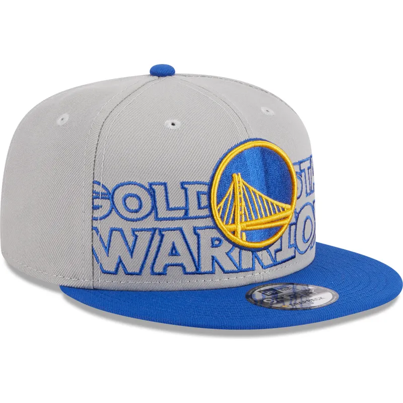shapka-ploska-siv-snapbek-9fifty-draft-edition-2023-na-golden-state-warriors-nba-ot-new-era