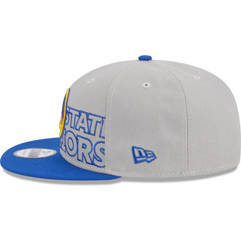 shapka-ploska-siv-snapbek-9fifty-draft-edition-2023-na-golden-state-warriors-nba-ot-new-era