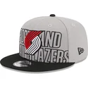 gorra-plana-gris-y-negra-snapback-9fifty-draft-edition-2023-de-portland-trail-blazers-nba-de-new-era