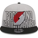 gra-og-sort-snapback-9fifty-draft-edition-2023-flat-kasket-fra-portland-trail-blazers-nba-fra-new-era