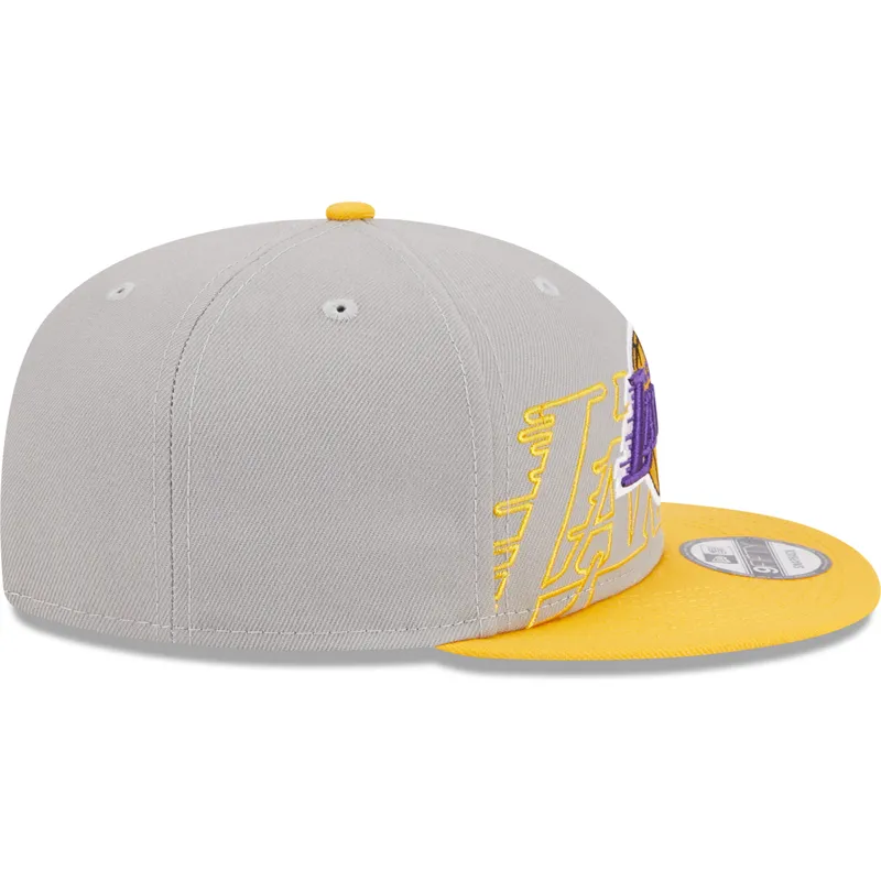 shapka-ploska-siv-snapbek-9fifty-draft-edition-2023-na-los-angeles-lakers-nba-ot-new-era