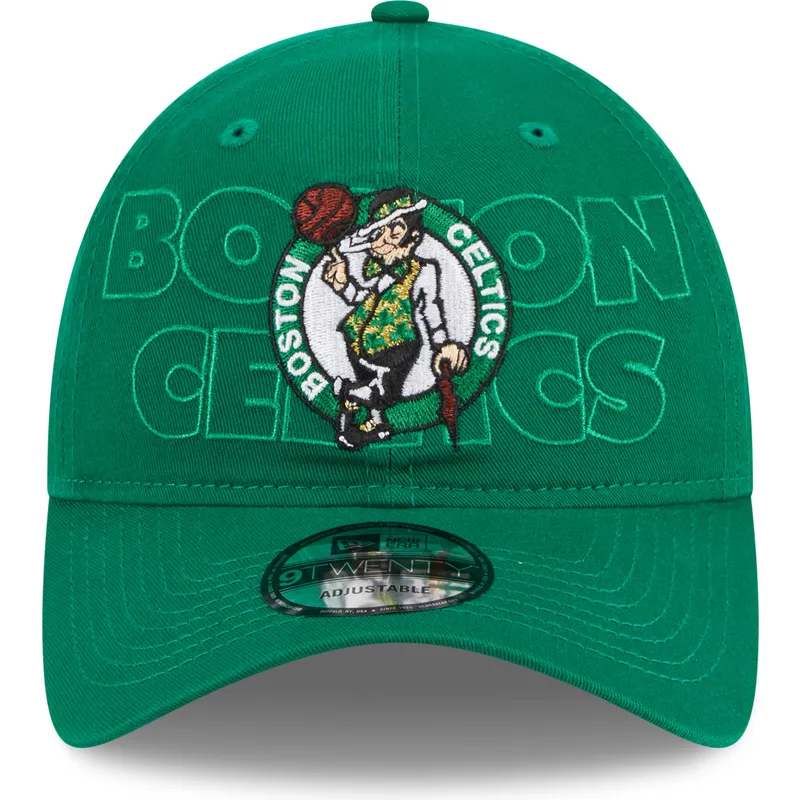 grune-verstellbare-curved-cap-9twenty-draft-edition-2023-der-boston-celtics-nba-von-new-era