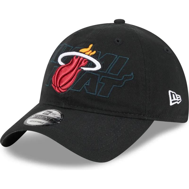 sort-justerbar-kurvet-kasket-9twenty-draft-edition-2023-fra-miami-heat-nba-fra-new-era